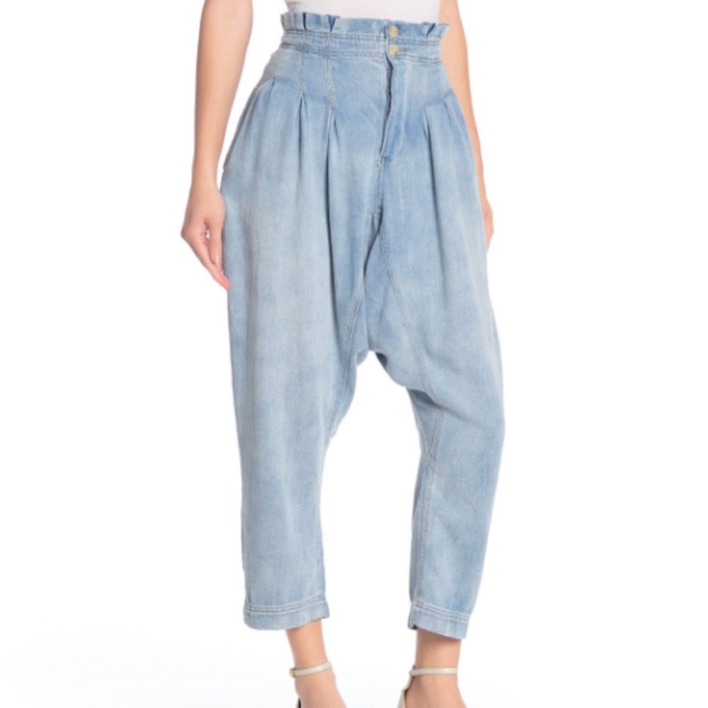 Free People Light Blue Ankle & Cropped Jeans